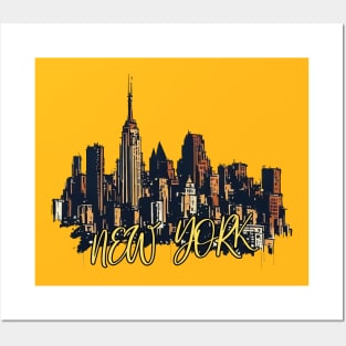 New york city skyline Posters and Art